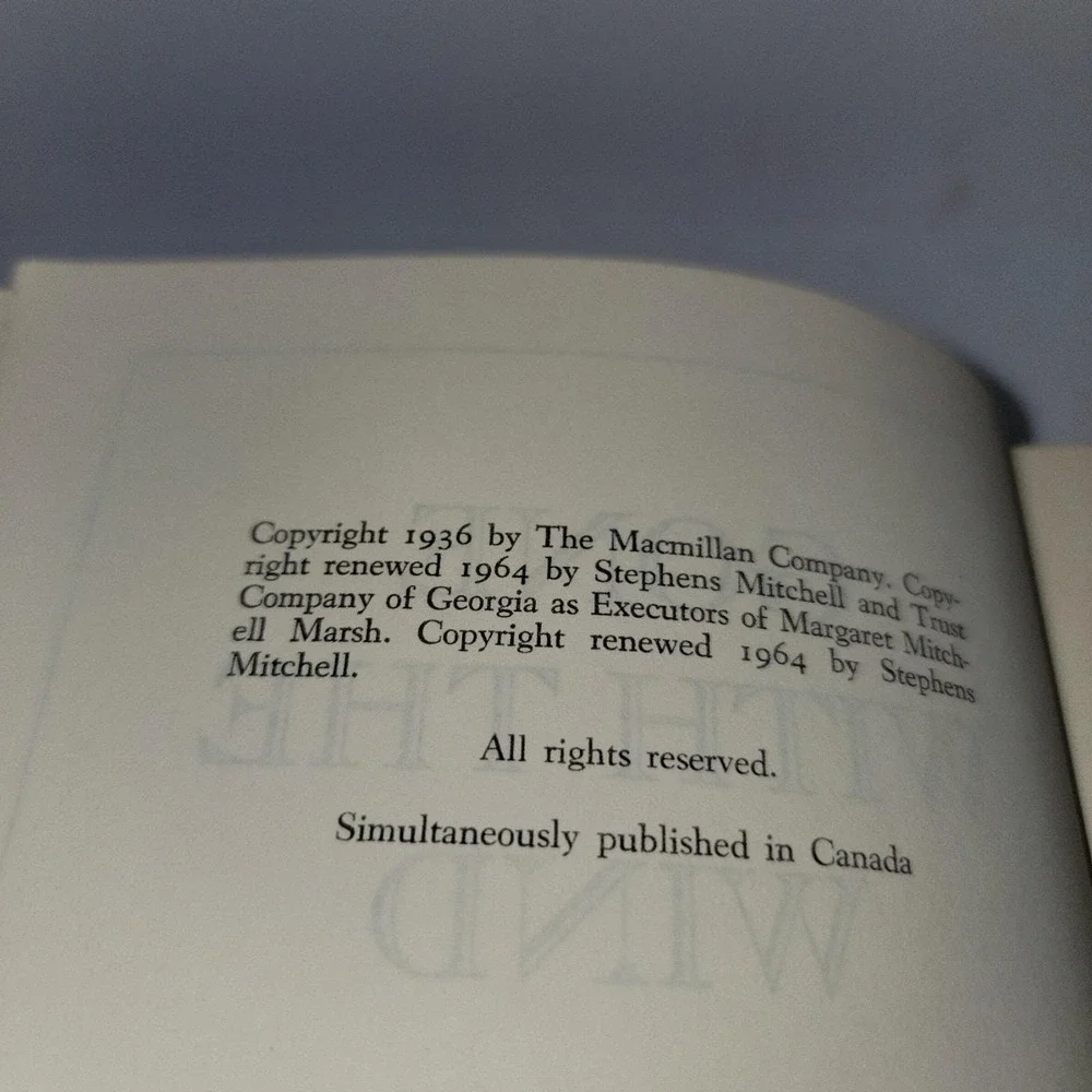 Gone With The Wind Margaret Mitchell HC Macmillan Vintage Book No Dust Jacket